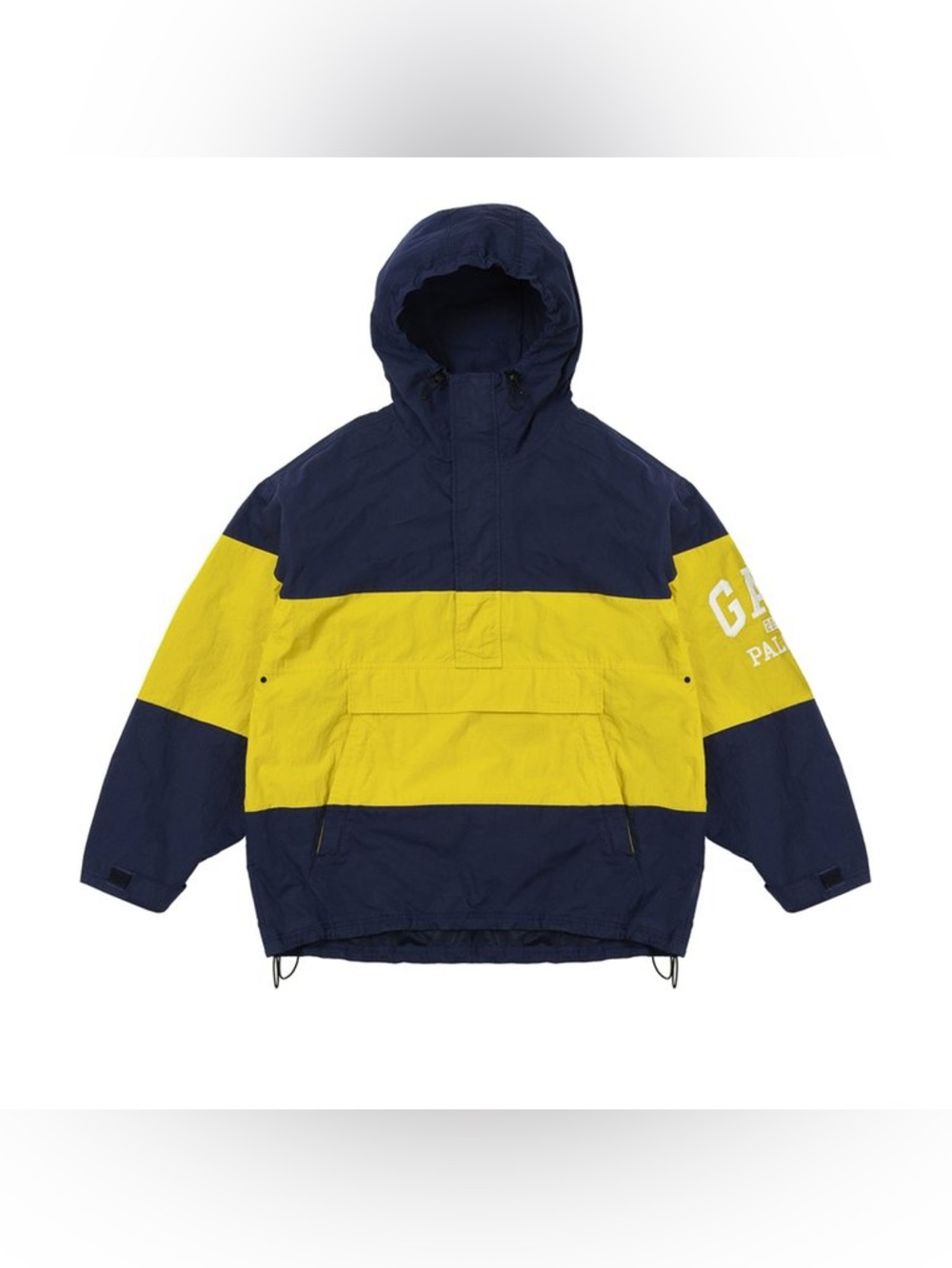 PALACE X GAP WINDBREAKER BLUE / YELLOW Men’s Size Large 1/4 Zip Pullover Jacket